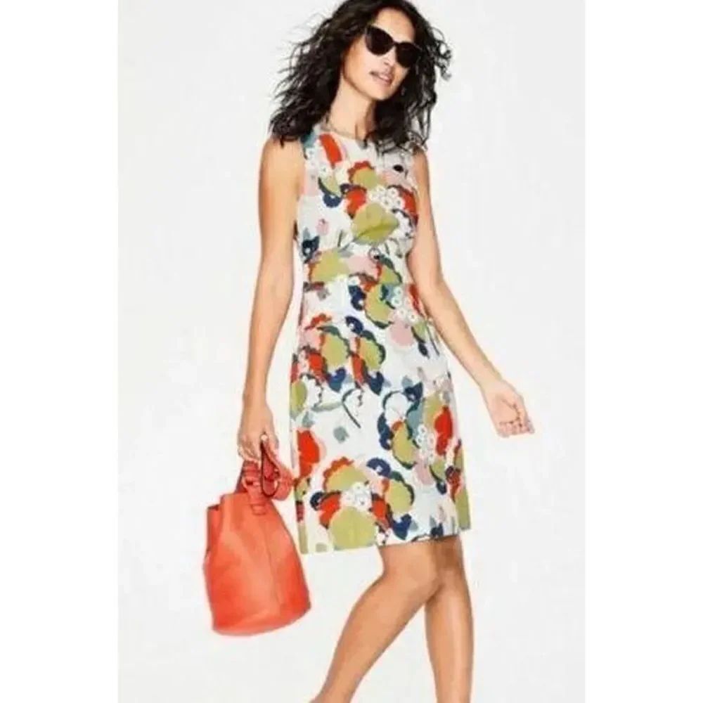Boden Multi Color Printed Retro Pocket Shift Short Casual Dress Women’s 2